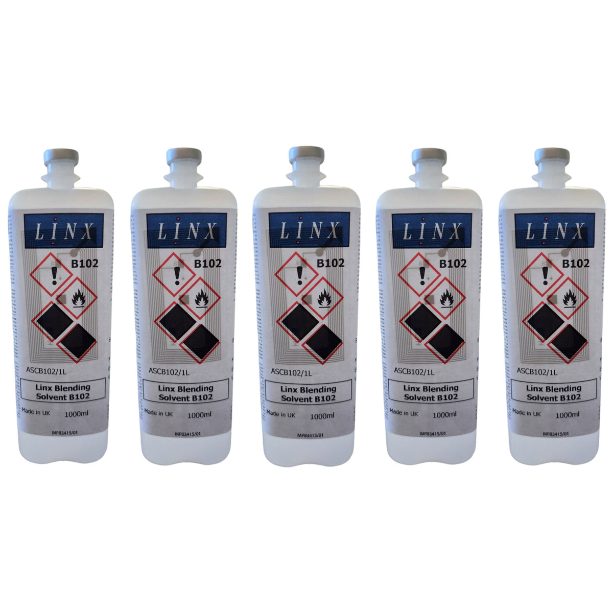 Genuine Linx 10 solvent, supplied as a case of five 1000ml bottles