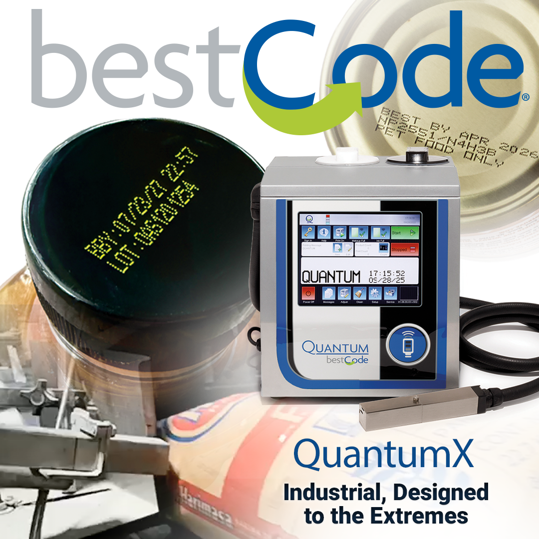 BestCode QuantumX industrial continuous inkjet printer for date and lot coding