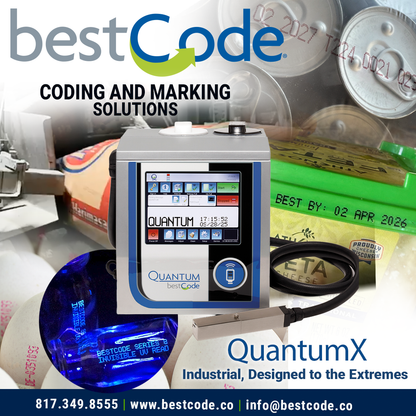 BestCode QuantumX stainless steel continuous inkjet printer, IP65 rated industrial coder
