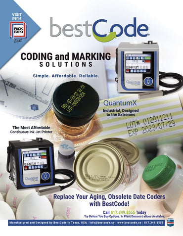 BestCode QuantumX product literature showing print capabilities and specifications