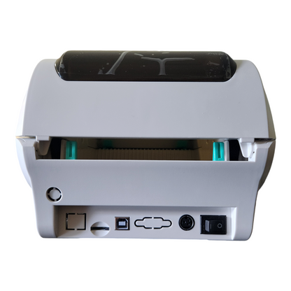 300 DPI direct thermal label printer, media loading view
