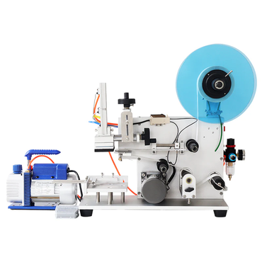 Compact benchtop semi-automatic flat surface labeling machine