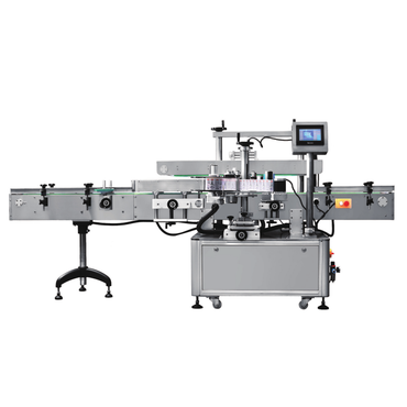 Automatic round product labeler with conveyor system for bottles