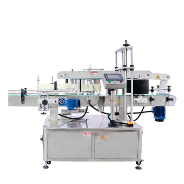 Automatic three-side labeling machine for flat and square bottles