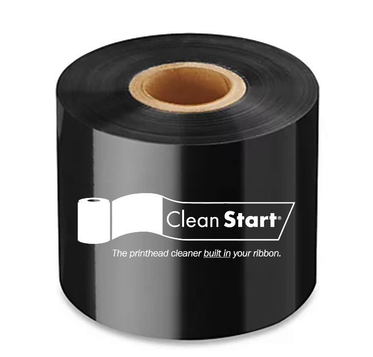 Black wax thermal transfer ribbon, detail view