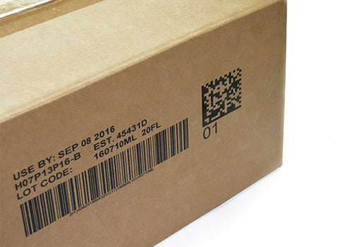 High definition case coder printing onto a corrugated box